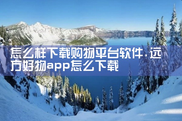 怎么样下载购物平台软件