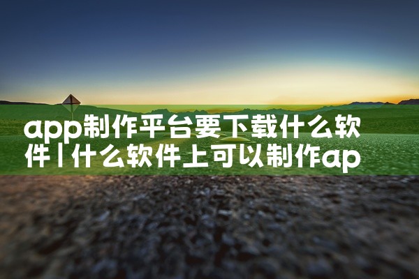 app制作平台要下载什么软件