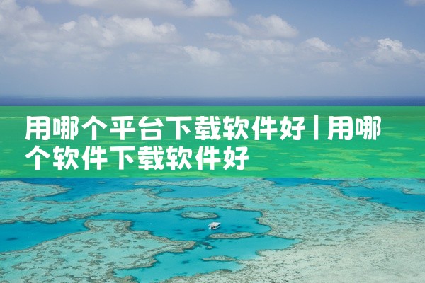 用哪个平台下载软件好