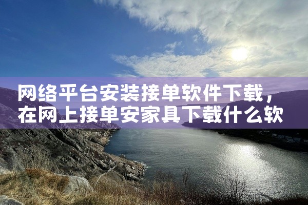 网络平台安装接单软件下载