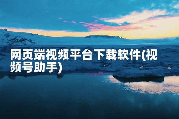 网页端视频平台下载软件