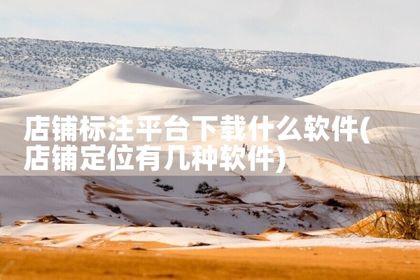 店铺标注平台下载什么软件