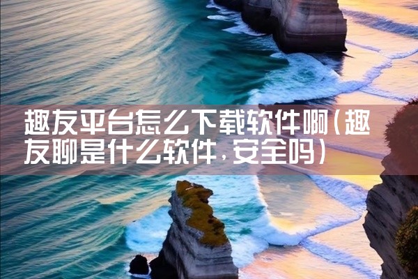 趣友平台怎么下载软件啊